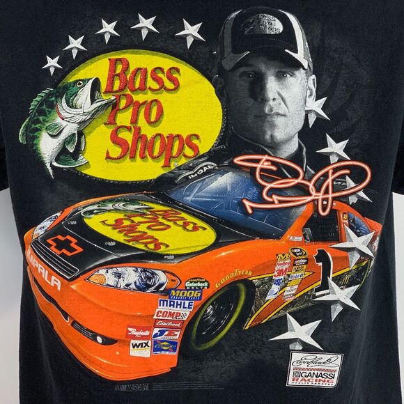 Jamie McMurray Bass Pro Shops T Shirt NASCAR Motorsports Black Tee Mens M Medium - Picture 5 of 9
